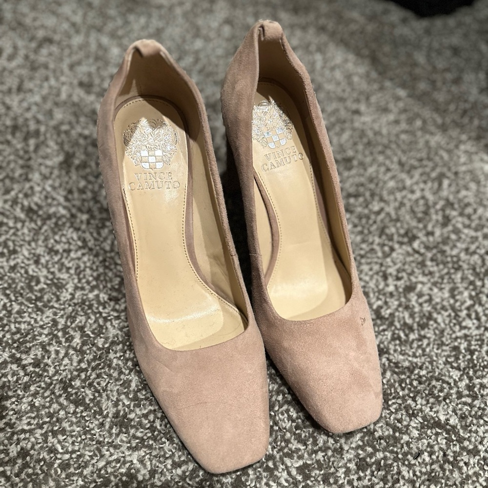 Vince Camuto suede closed toe high heels